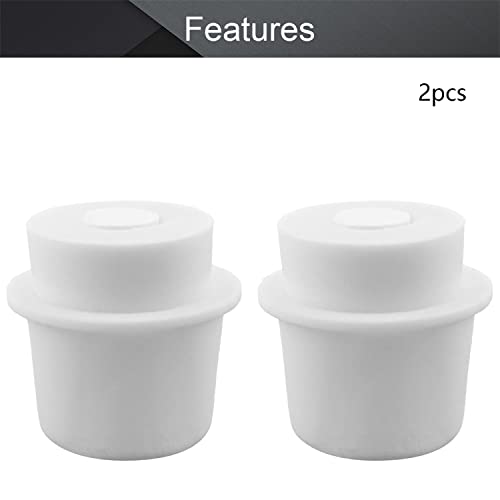 Othmro 2Pcs Drilled Rubber Stopper with Airlock, White Drilled Bungs Stopper with 1.46"-1.61" Hole for Fermentation Use, Homebrewing Beer Kombucha Airlock Stopper