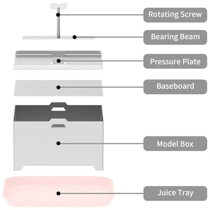 Tofu Press, SUS304 Paneer Maker with Presser Towel and Drip Tray, Fast Water Removal ，Stainless Steel Texture,Versatile for paneer and Chees e Press