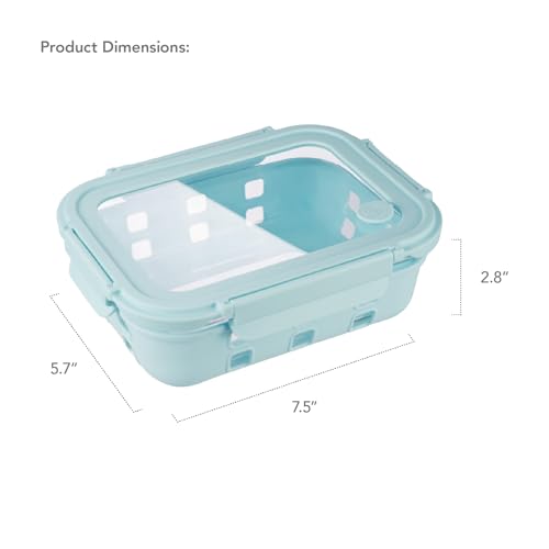 GENICOOK Glass Meal Prep Containers 5 Pack, 4.4 Cup Airtight Leakproof Lids, Borosilicate Glass Food Storage Containers, Microwave Oven Freezer Safe, BPA Free Lunch Containers - color: Bright color