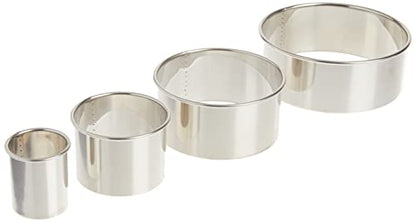 Ateco 4 Piece Stainless Steel Plain Edge Round Cutters Set in Graduated Sizes - size: Plain Edge, style: Round (4 pcs)