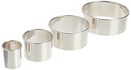 Ateco 4 Piece Stainless Steel Plain Edge Round Cutters Set in Graduated Sizes - size: Plain Edge, style: Round (4 pcs)