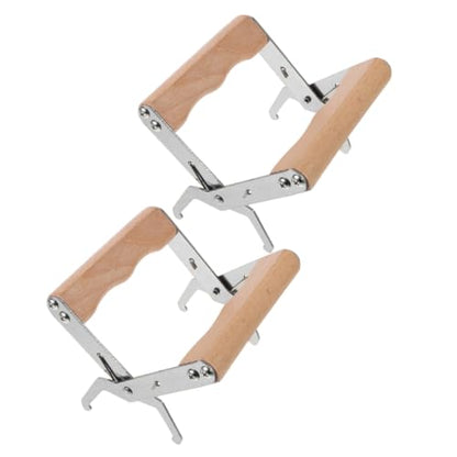 VANZACK 2pcs Beehive Frame Gripper Clamp for Beekeeping Frame Lifter Tool with Wooden Handle for Honey Harvesting and Hive Inspection