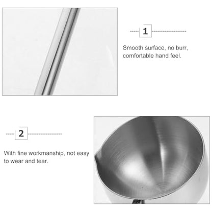 Stainless Steel Soup Ladle Long Handle Water Ladle for Kitchen Cooking Serving Soup Oil Dipping Home Restaurant Canteen Use 10.43X2.36X1.37In