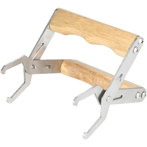 Stainless Steel Beekeeper Frame Holder with Ergonomic Wooden Handle Suitable for Beekeeping and Comfort