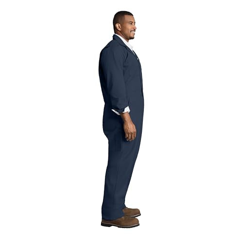 Red Kap Men's Twill Action Back Coverall With Chest Pockets - Mechanic Coveralls With Oversized Fit, Concealed Zippers - color: Navy, size: 48 Tall