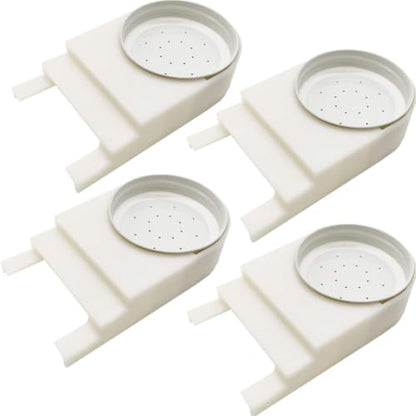 4 Pack White Bee Hive Entrance Feeder with Lid, Outdoor Bee Sugar Syrup Water Feeder, Universal Beekeeping Feeding Tool Compatible with Most Beehives