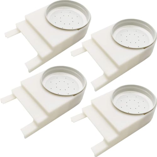 4 Pack White Bee Hive Entrance Feeder with Lid, Outdoor Bee Sugar Syrup Water Feeder, Universal Beekeeping Feeding Tool Compatible with Most Beehives