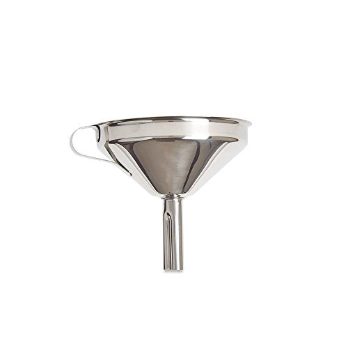 Fox Run Funnel with Removable Strainer, Stainless Steel, 5 x 5 x 4.75 inches - size: 5" With Strainer