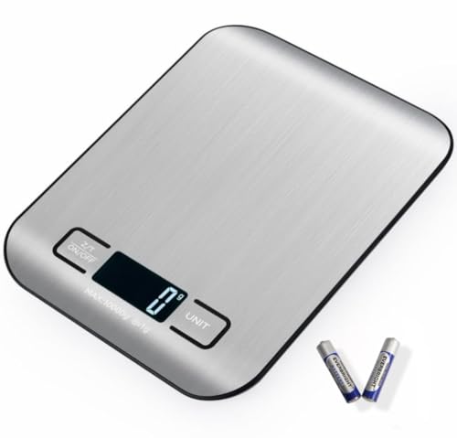 Digital Kitchen Scale, Food Scale in Grams & Ounces, 1g Precision for Cooking, Baking & Meal Prep, Stainless Steel with LCD Display, Tare Function, Compact for Diet & Coffee Use