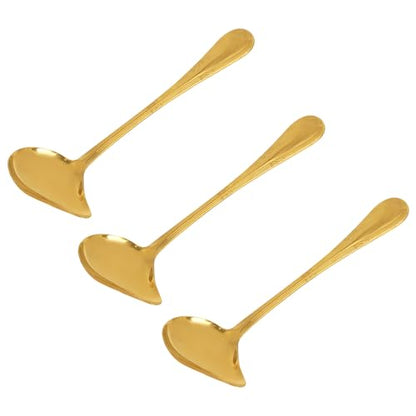 3pcs Sauce Ladle with Pouring Spout, Gold-Colored Stainless Steel Gravy Pour Ladle Spoon Sauce Drizzle Metal Punch Spoon with Spout for Serving Soups Spooning Gravies Dressings Kitchen Utensil