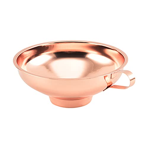 Stainless Steel Wide Mouth Rose Gold Jar Canning Funnel With Handle Kitchen Tool Jar Funnel Wide Mouth, large - color: large