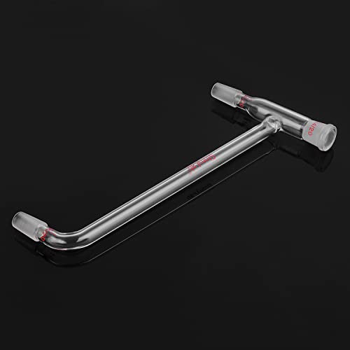 stonylab Borosilicate Glass 75 Degree Bent Distilling Adapter, with Two 14/20 Inner Joints and One Outer Joint, for Laboratory Distillation - size: 14/20 Joint