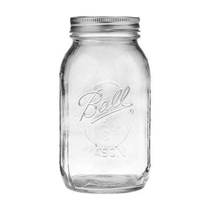 Ball Regular Mouth Glass Mason Jars with Lids and Bands, Used for Canning, Pickling, Juice, Jam, Jelly, Quart Size 32 Ounce (Pack of 3) - color: Quart, size: 32 Ounce (Pack of 3)