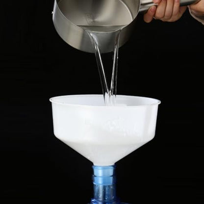 2 Pack White Conical Funnel Set, 2L 4L Wide Mouth Food Grade PP Spouts