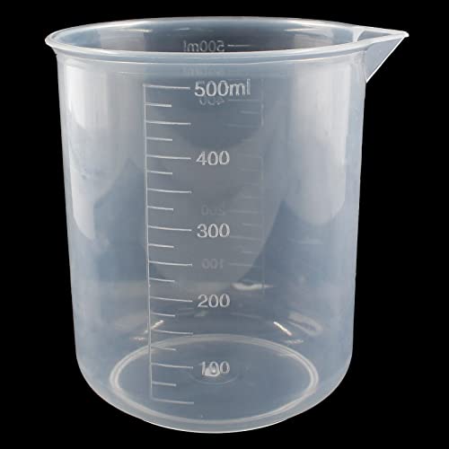 Waziaqoc 500ml/17.1oz Plastic Graduated Beaker, Transparent | 1 Pack, PP Material, Measuring Cup, For Kitchen Lab - color: 1pc, size: 500 ml