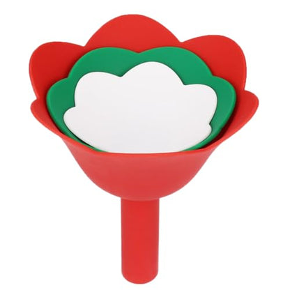 Silicone Flower Funnel Set of 3 – Collapsible Flexible Kitchen Funnels for Oil, Liquid Transfer & Bottle Refilling
