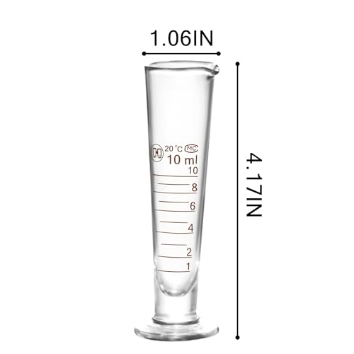 Professional Lab Graduated Measuring Cup with Spout 10ml Wide Mouth Glass Conical Beaker Thickened Borosilicate Beaker Heat Resistant (10ml) Transparent - size: 10ml