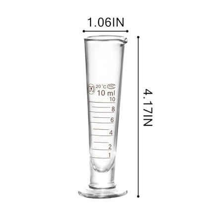 Professional Lab Graduated Measuring Cup with Spout 10ml Wide Mouth Glass Conical Beaker Thickened Borosilicate Beaker Heat Resistant (10ml) Transparent - size: 10ml