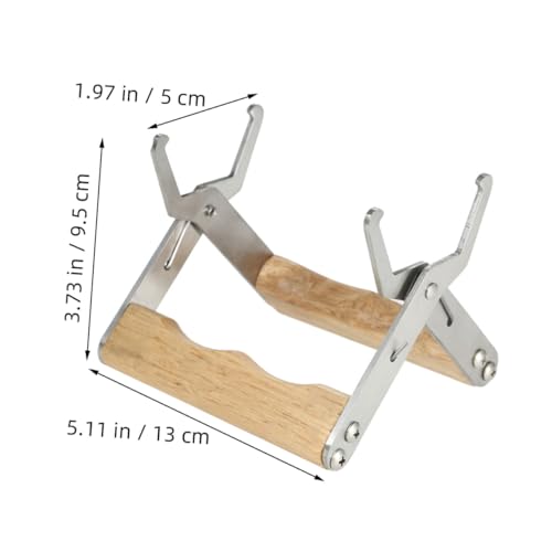 Beaupretty 3pcs Beehive Frame Holder with Wooden Handle and Stainless Steel Construction, Versatile Beekeeping Frame Lifter Tool for Honey Harvesting and Easy Operation, for Beekeepers