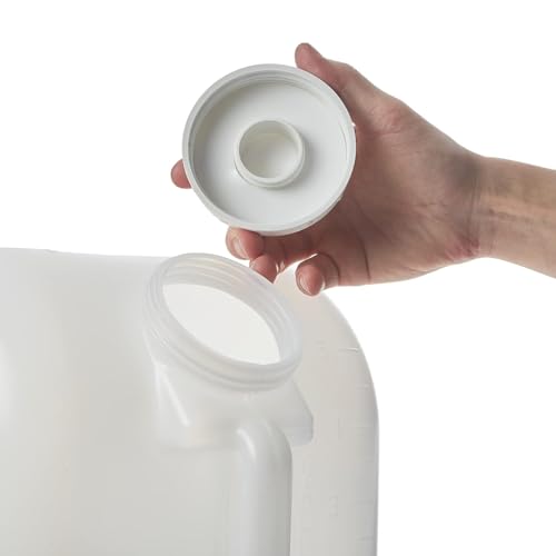 5 Gallons Carboy Dispenser with Faucet and Lid– Water Container Heavy-Duty HDPE Carboy for Multi Purpose Uses & Liquid Storage – Mixing Container – Made in USA - size: 5 Gallons