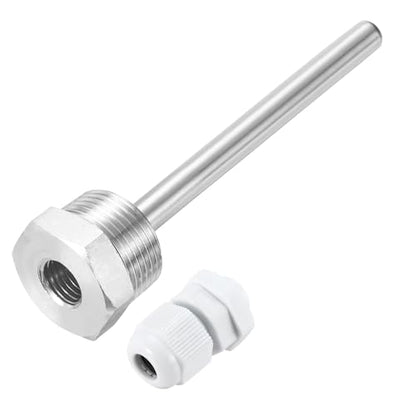 uxcell 8mm Dia G3/4 Thermowell Weldless Stainless Steel 304 with Cable Gland 150mm Length for Beer Fermenter, White - color: White, size: G3/4 x 150mm