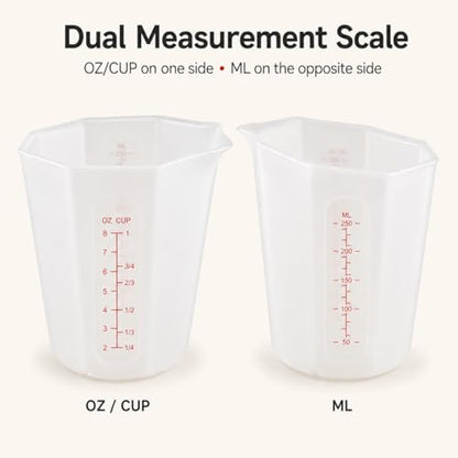 Silicone Measuring Cup 1 Cup (250ml), Flexible Liquid Measuring Cup with Pour Spout, BPA Free Food Grade Silicone Measuring Cup for Cooking, Baking and Kitchen Use
