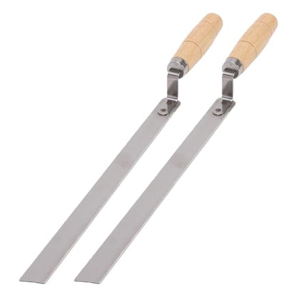 Honey Uncapping Cutter Stainless Steel Slanted Blade Beekeeping Knife 38 X 2 Cm Wooden Handle 2 Pack for Beekeeper Frame Wax Capping Honey Harvest