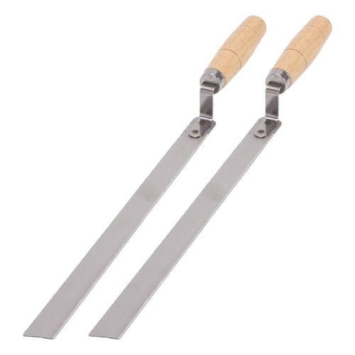 Pssopp 2 Pcs Honey Uncapping Knife, Tools Uncapping Scraper with Wooden Handle for Beekeepers Honey Extraction Tool Beekeeping Equipment 2 Pcs Knife, Stainless Steel