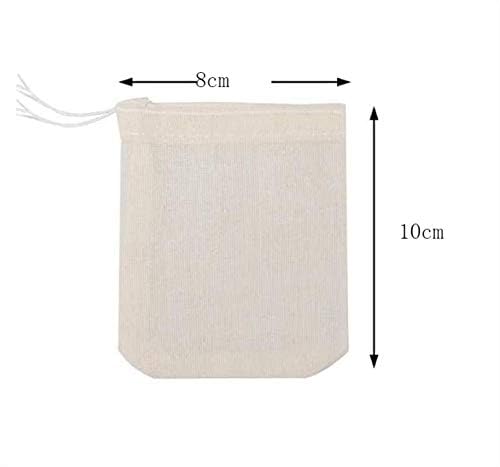 HLLMX 20 PCSReusable Tea Bag Spice Bags Muslin Bags Unbleached for Herbs Tea Coffee Cooking Brewing Straining Cheesecloth Bone Broth Brew Bags Soup Gravy Broth Stew Bags