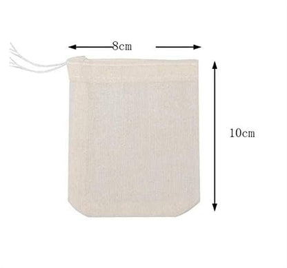 HLLMX 20 PCSReusable Tea Bag Spice Bags Muslin Bags Unbleached for Herbs Tea Coffee Cooking Brewing Straining Cheesecloth Bone Broth Brew Bags Soup Gravy Broth Stew Bags