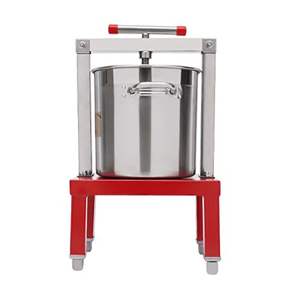 Manual Honey Press Extractor DIY Honey Extractor Beekeeping Stainless Steel Household Manual Honey Press, Manual Press for Wine Honey and Juice Making, Capacity 13.25L (Red) (Red)