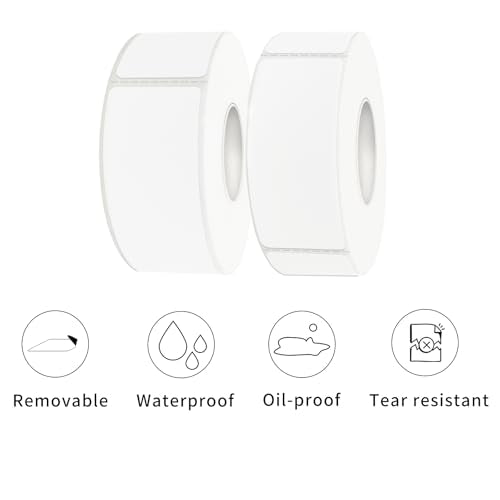 Two Sizes Mixed Pack, Removable Quick-Drying Stickers, Waterproof, Oil-Proof, Tear-Resistant Multi-Purpose Labels (1''*2'' & 1''*3'', White) - color: White, size: Mixed Packaging