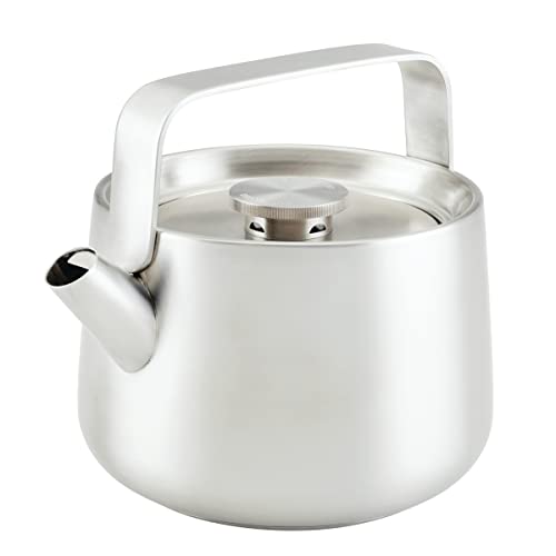 KitchenAid Teakettles Stainless Steel Whistling Teakettle, 1.9 Quart - Brushed Stainless Steel