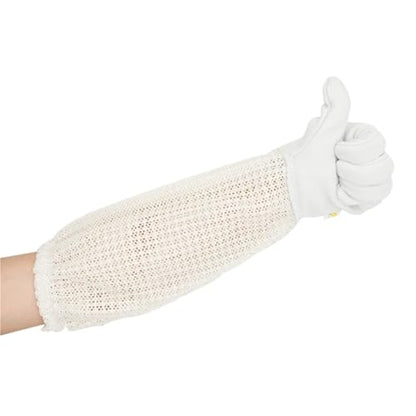 Beekeeping Gloves Ultra Mesh Beekeepers Gloves Three-Layer Net Ventilation Protect Your Hands Fully Ventilated Goatskin Beekeeping Gloves for Beekeepers Protected Supplies(X-Large) - size: X-Large