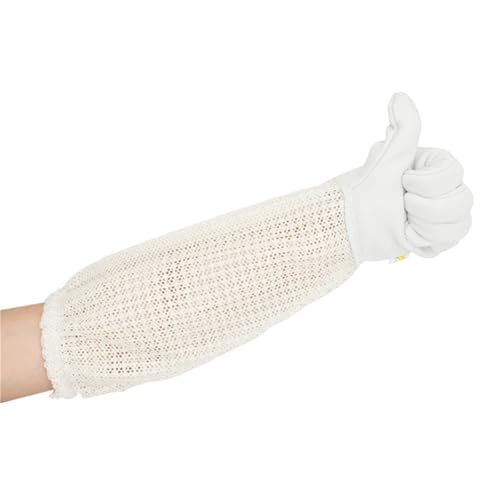 Beekeeping Gloves Ultra Mesh Beekeepers Gloves Three-Layer Net Ventilation Protect Your Hands Fully Ventilated Goatskin Beekeeping Gloves for Beekeepers Protected Supplies(Large) - size: Large
