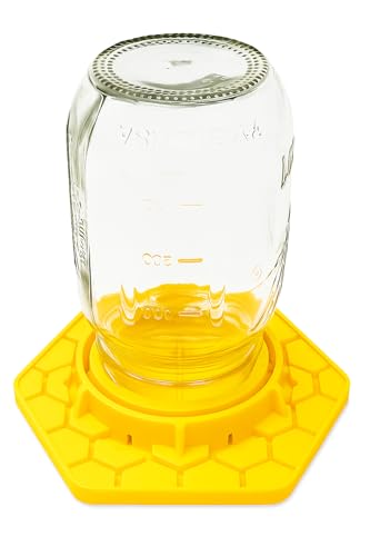 Bee Watering Station for Garden, 2 Pack Orange Bee Feeder and Waterer Compatible with Regular & Wide Mouth Canning Jars(Jar Not Included), Small-Hole Honeycomb Tray Honey Bee Feeder for Outside