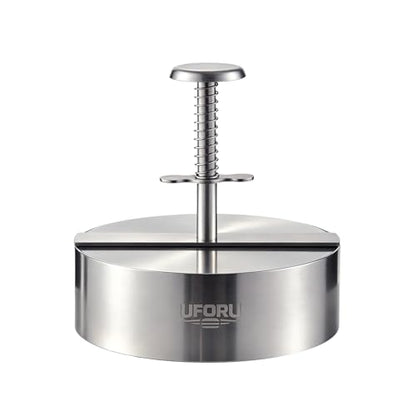 UFORU 5.5 Inch XL Burger Press,304 Stainless Steel Hamburger Patty Maker,Heavy Duty Non-Stick Patty Press, Adjustable Thickness,Dishwasher Safe Detachable Grill Tool for Beef,BBQ,Commercial Use - size: 5.5inch