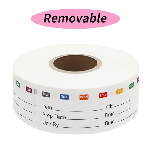 STARLIBOO Removable Freezer Labels, 1x3 Inch Food Labels for Freezer Storage, 300pcs Freezers Stickers Waterproof Oil Resistant Easy Clean Leaves no Residue - color: Multicolor Week, size: 1*3 inch- 300 PCS