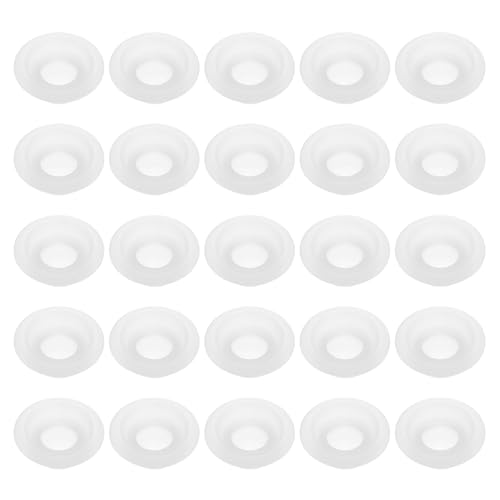uxcell 25 Pcs Silicone Rubber Gaskets Washer, High Pressure Leak-proof Beer Bottle Gasket Seals Top Washers for Swing Flip Beer Soda Bottle, White - color: White