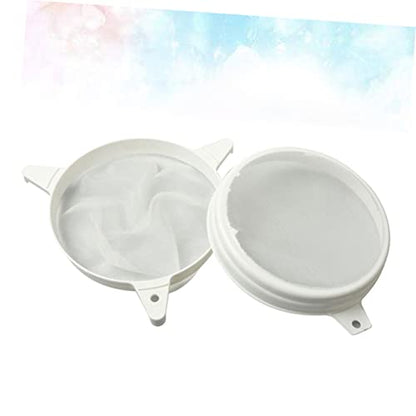 1PC Plastic Double Sieve Honey Filter Nylon Strainer for Beekeeping Impurity Removal Beekeeping Tool for Honey Processing White