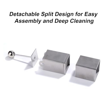 Tofu Press Stainless Steel, Flower Cube Mold Set, Food Grade Metal Slicer Shaper, Ergonomic Handle, for Cheese Soft Food, Home Kitchen Restaurant, Dishwasher Safe (A)