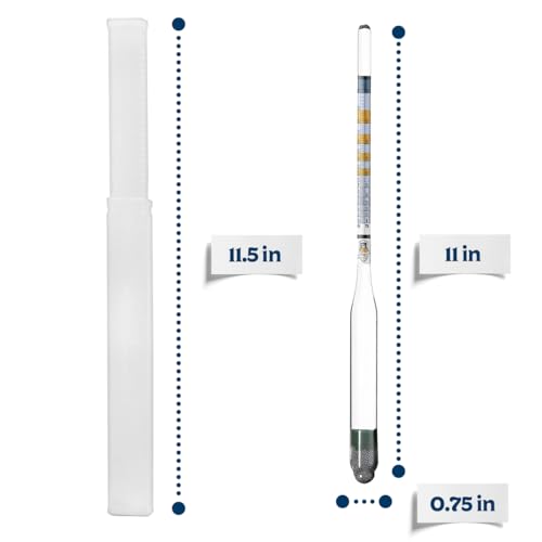Fermentaholics Proof and Tralle – Accurately Measure Alcohol Content – for Distilled Alcohol and Spirits, Moonshine – Alcohol Hydrometer, Alcoholmeter – 0-200 Proof
