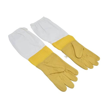 Beekeeping Gloves, breathable sheepskin gloves with extended sleeves, for beekeeper maximum protection and flexibility