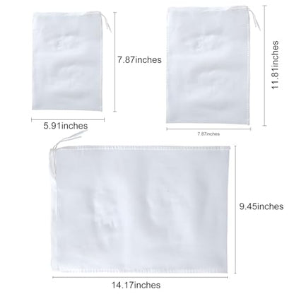 3Pcs Superfine Mesh Juice Straining Bag for Fruit and Vegetable Juice, Wine Press, and Liquid Filtration