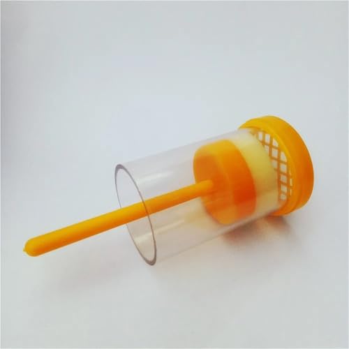 10pcs Queen Bee Marker Plastic Bottle Box Useful Farm with Plunger Portable Equipment Marking Cage Yellow Beekeeping