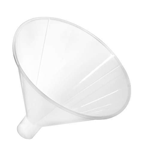 EISCO Powder Funnel, 4" - Polypropylene Plastic - Parallel Stem - Resistant to Acids & Alkalis - Great for Laboratory, Classroom or Home Use