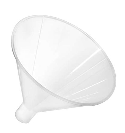 EISCO Powder Funnel, 4" - Polypropylene Plastic - Parallel Stem - Resistant to Acids & Alkalis - Great for Laboratory, Classroom or Home Use