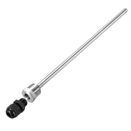 uxcell 8mm Dia G1/2 Thermowell Weldless Stainless Steel 304 with Cable Gland 250mm Length for Beer Fermenter, Black - color: Black, size: G1/2 x 250mm