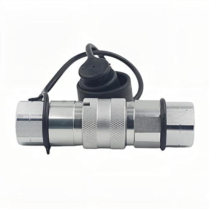 2-Sets 1/2" Skid Steer Bobcat Flat Face Hydraulic Quick Disconnect Coupling NPT1/2 Set Quick Connect Couplers with Black Dust Caps - size: 2-Sets 1/2" NPT