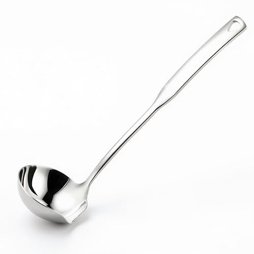 Ladle, 304 Stainless Steel Heavy Duty Soup Ladle with Pour Spout - 11.8 Inch, Dishwasher Safe Cooking & Serving for Soup,Stews,Canning (1 Pack)